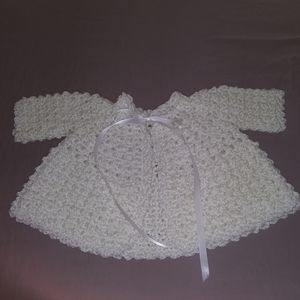 Handmade infant cardigan and booties